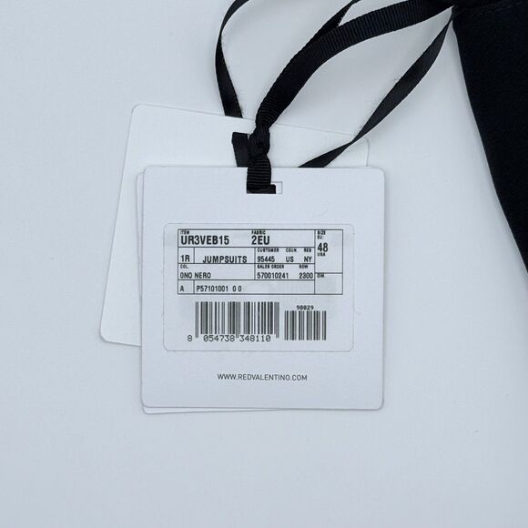 NWT RED Valentino Bow Detail Stretch Crepe Long Sleeve Tuxedo Jumpsuit in Black - Picture 8 of 16